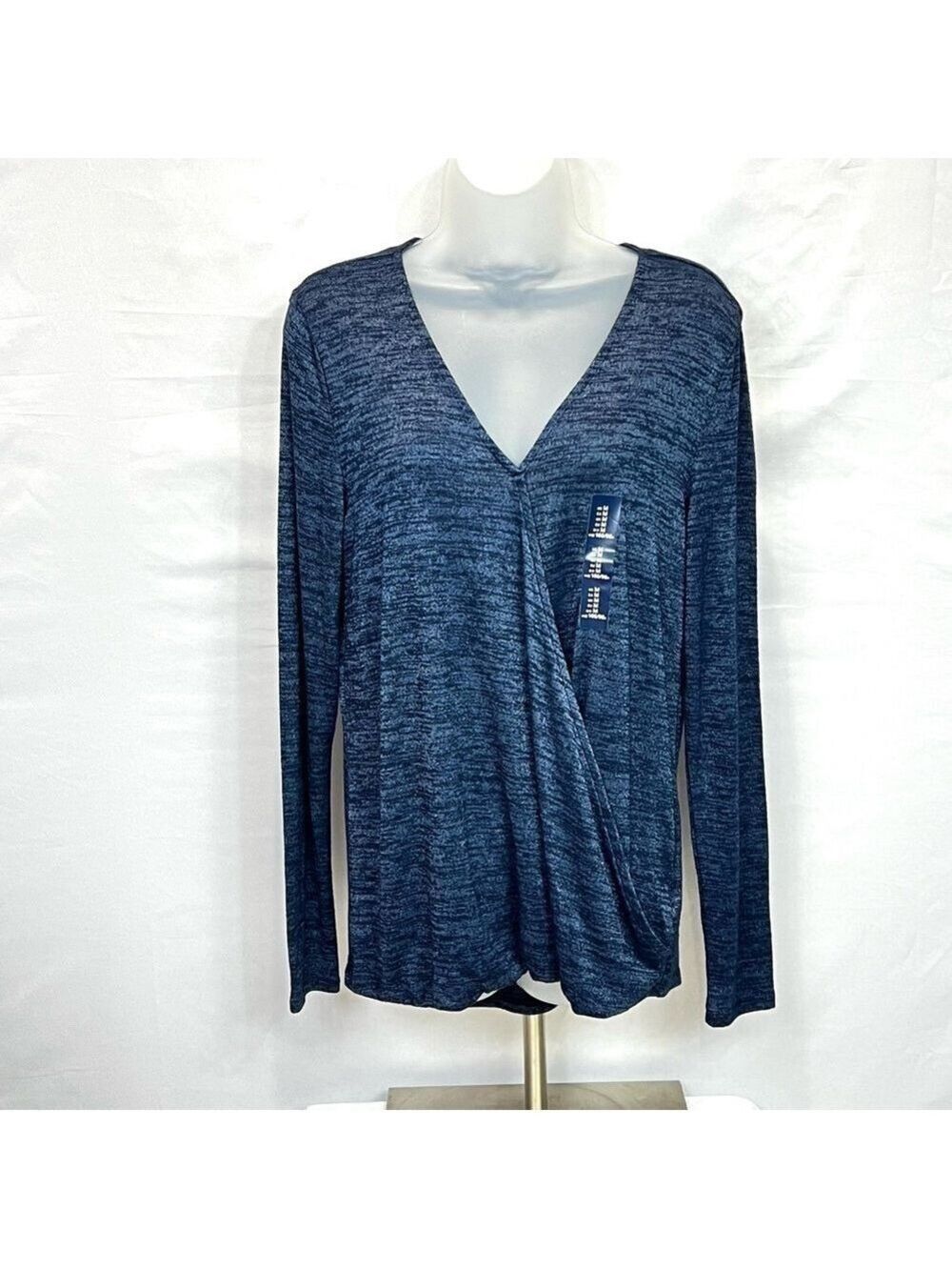 Gap Women’s Gothic Faux Wrap Pullover Sweater Navy Blue Size M